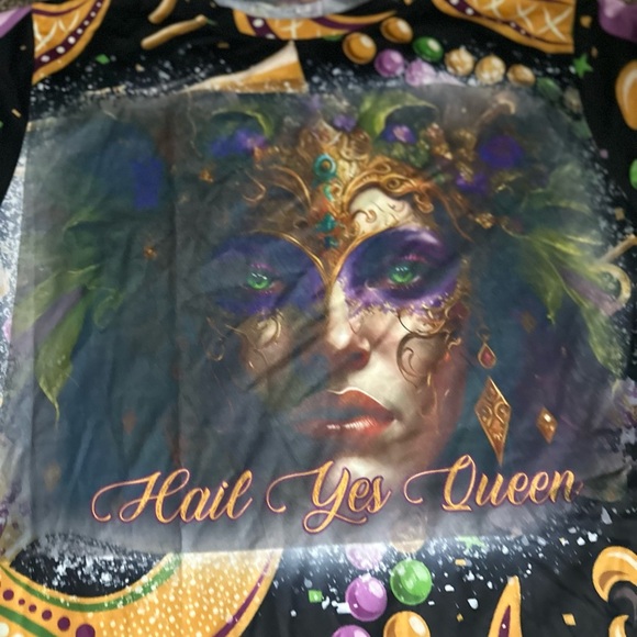 Colorful Mardi Gras Graphic T-Shirt - Picture 2 of 2